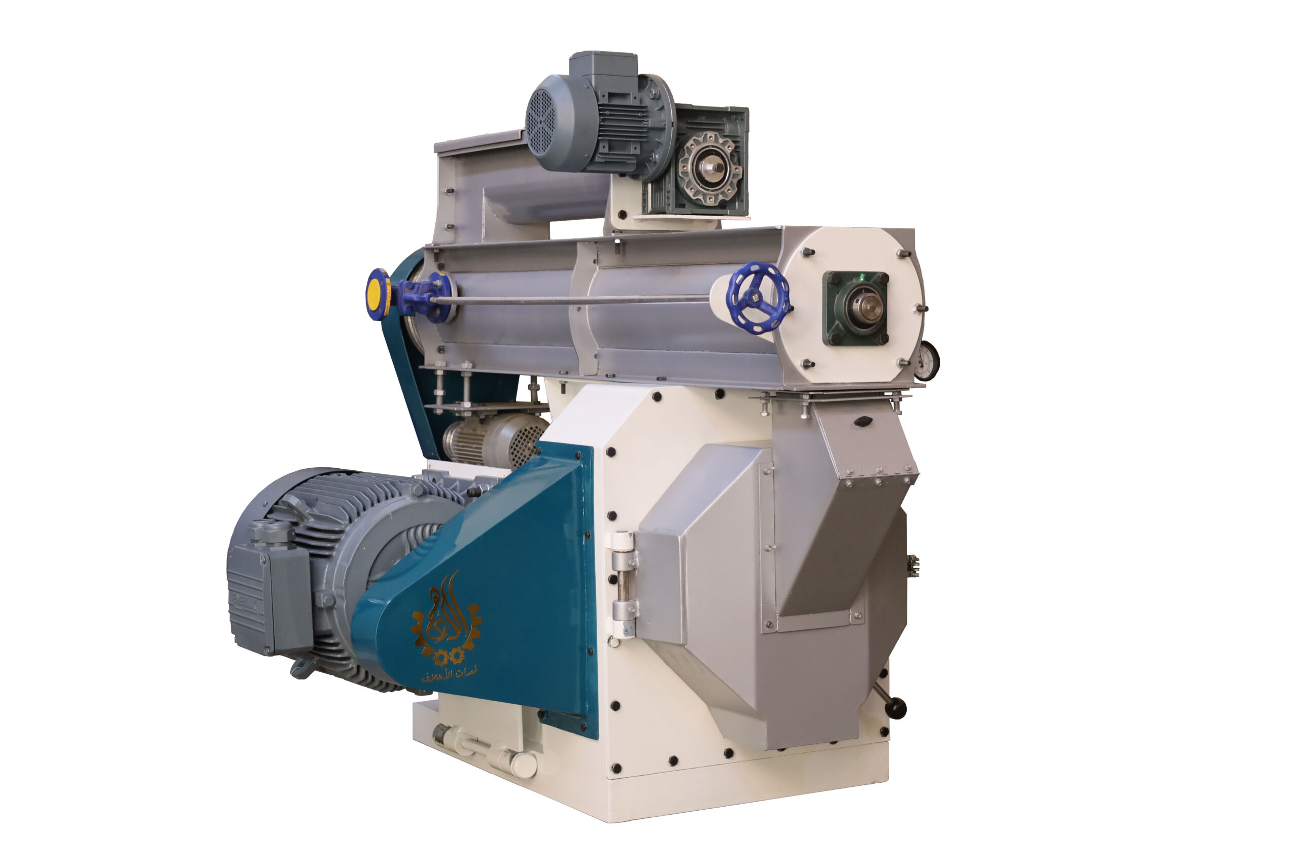 250D-1500K feed pellet mill — side view showing the main motor and the feeder